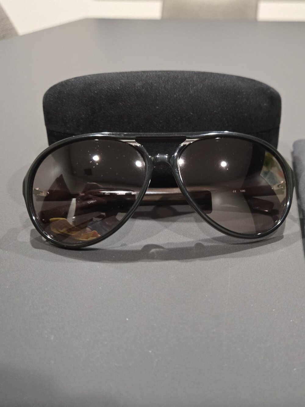 Lacoste L605S full-rim pilot/aviator-style sunglasses - Black & Brown
